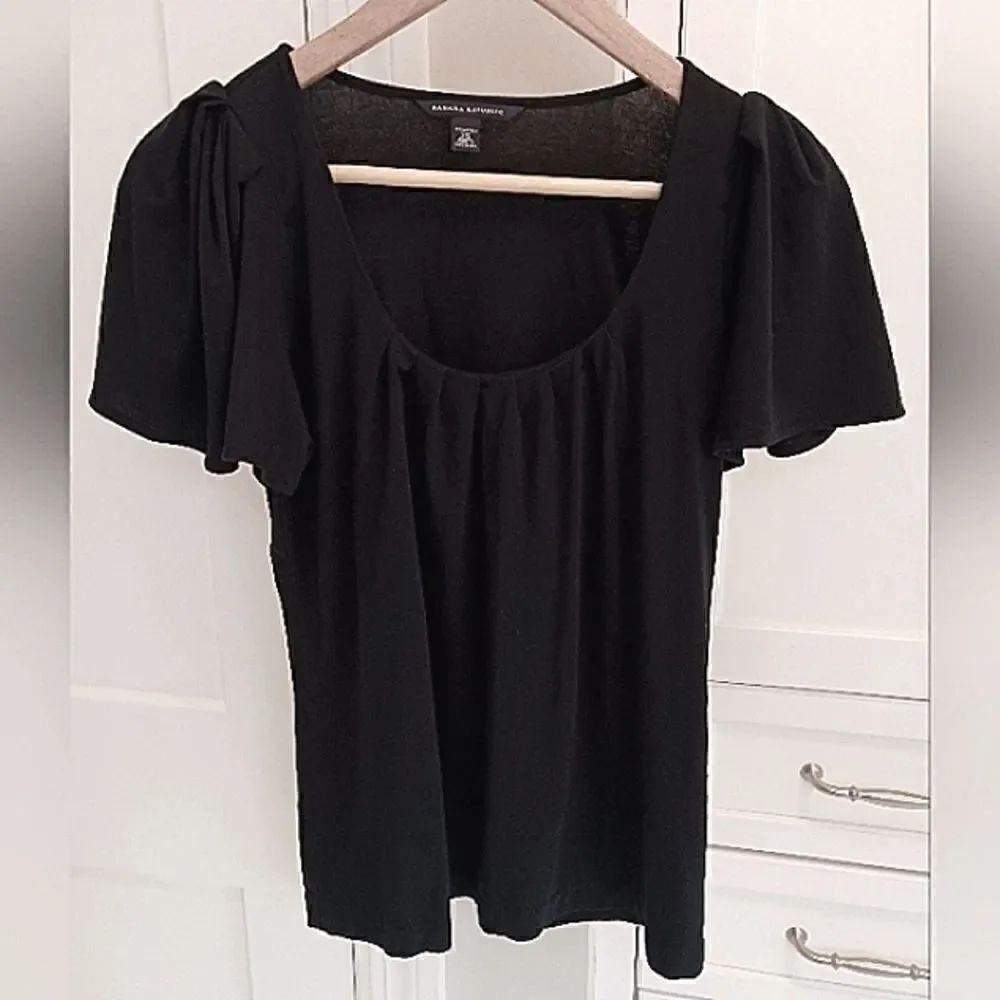 Banana Republic Flutter Sleeve Scoopneck Short Sleeved Blouse